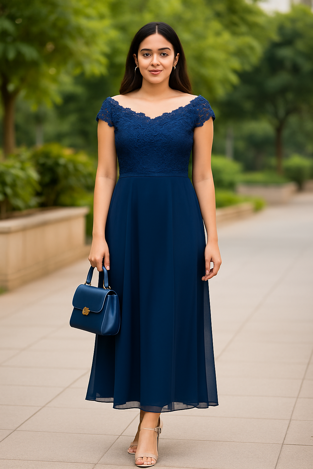 Navy blue Long Dress
