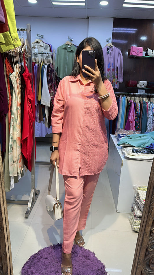 Half Embroidered Two Piece zset