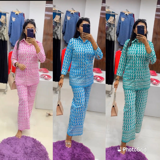 Cotton Embroidered Co-ord Set