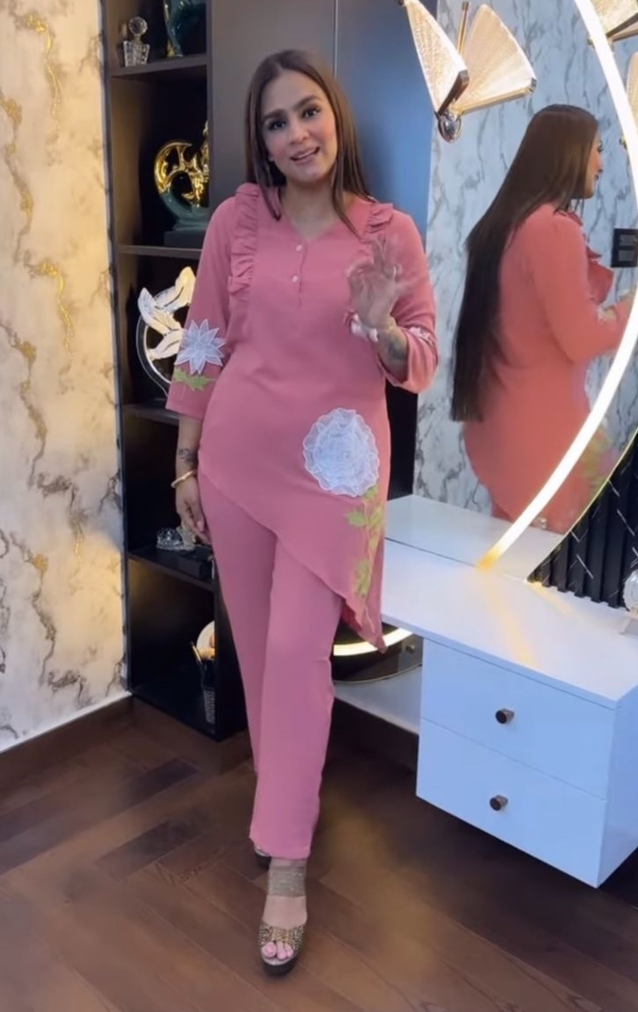 Baby pink Two Piece Set